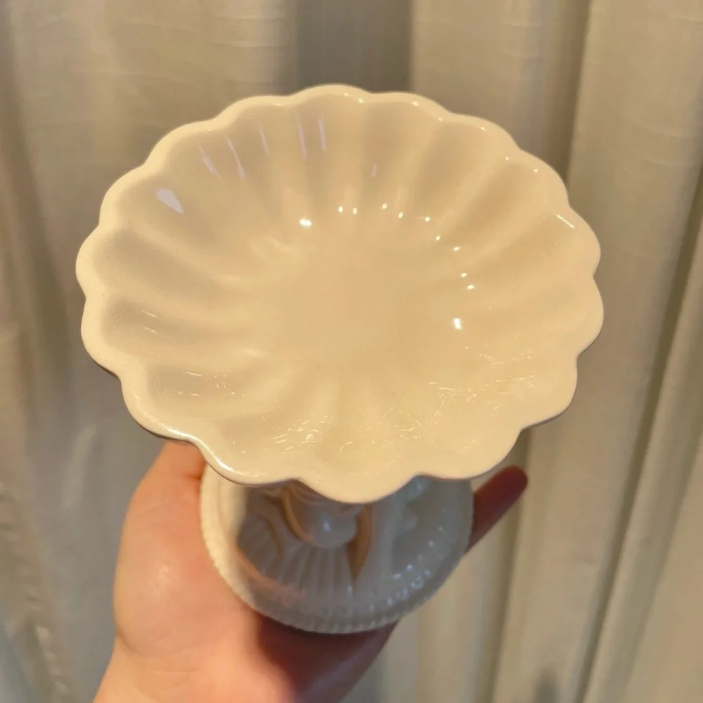 VTG Avon Cherub Soap Dish Holder Ivory White Etherial Bathroom Decor Jewelry